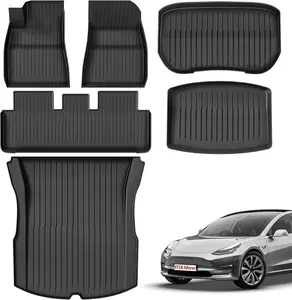 TPE Floor Mats fits 2024 Tesla Model 3, All Weather, Waterproof