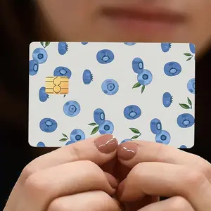 3pcs Cartoon Blueberry Funny Creative Pattern Credit Card Sticker | Anti-Fingerprint And Anti-Scratch, Ultra-Thin, Self-Adhesive, Glossy End, Single Use