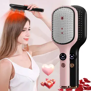 High-Frequency Vibration Scalp Massager Comb for Long Hair, Portable Silicone Hair Growth Smart Massage Brush, Essential Oil Root Absorption
