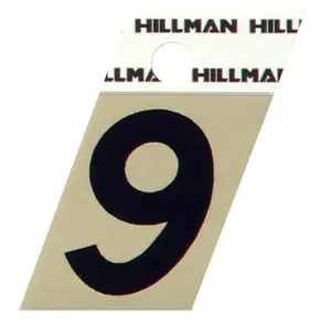 Hillman Group 840492 1.5 in. Black & Gold Glossy Aluminum Angle-Cut Adhesive Number - 9