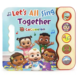 CoComelon Sing-Along Sound Book for Toddlers JJ & Friends Music Book with 5 Buttons Ages 1-4 Let's All Sing Together ABC Dinosaur Theme