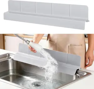 Silicone Sink Splash Guard with Suction Cups, 18in-23in Kitchen Faucet & Countertop Protector, Easy Installation, Dishwasher Safe