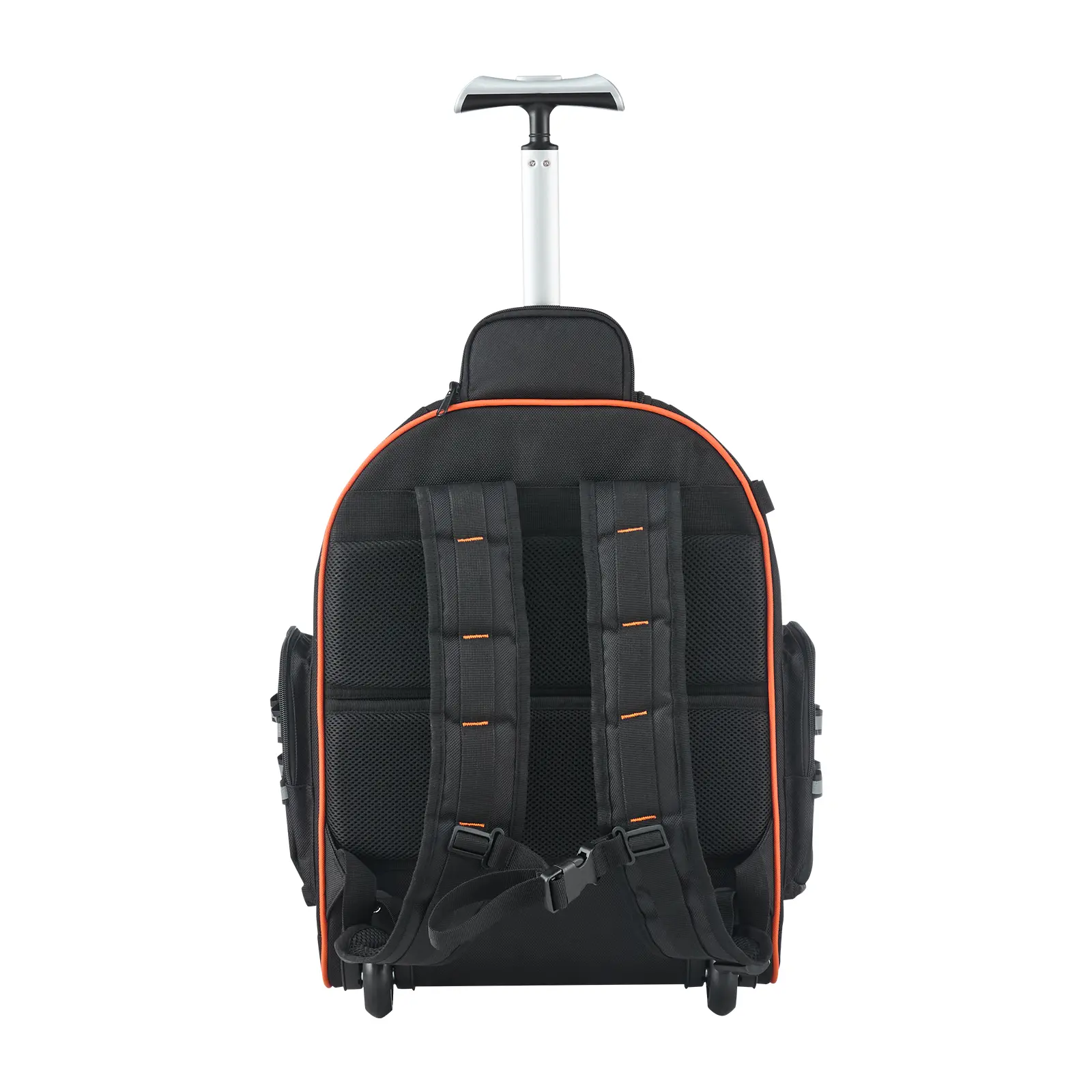 Heavy Duty Rolling Tool Backpack with 110lb Load Capacity, 45 Pockets, Telescopic Handle & Stable Base, Tool Organizer for Mechanic, Construction Pros