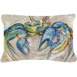 Carolines Treasures  Blue Crab Canvas Fabric Decorative Pillow