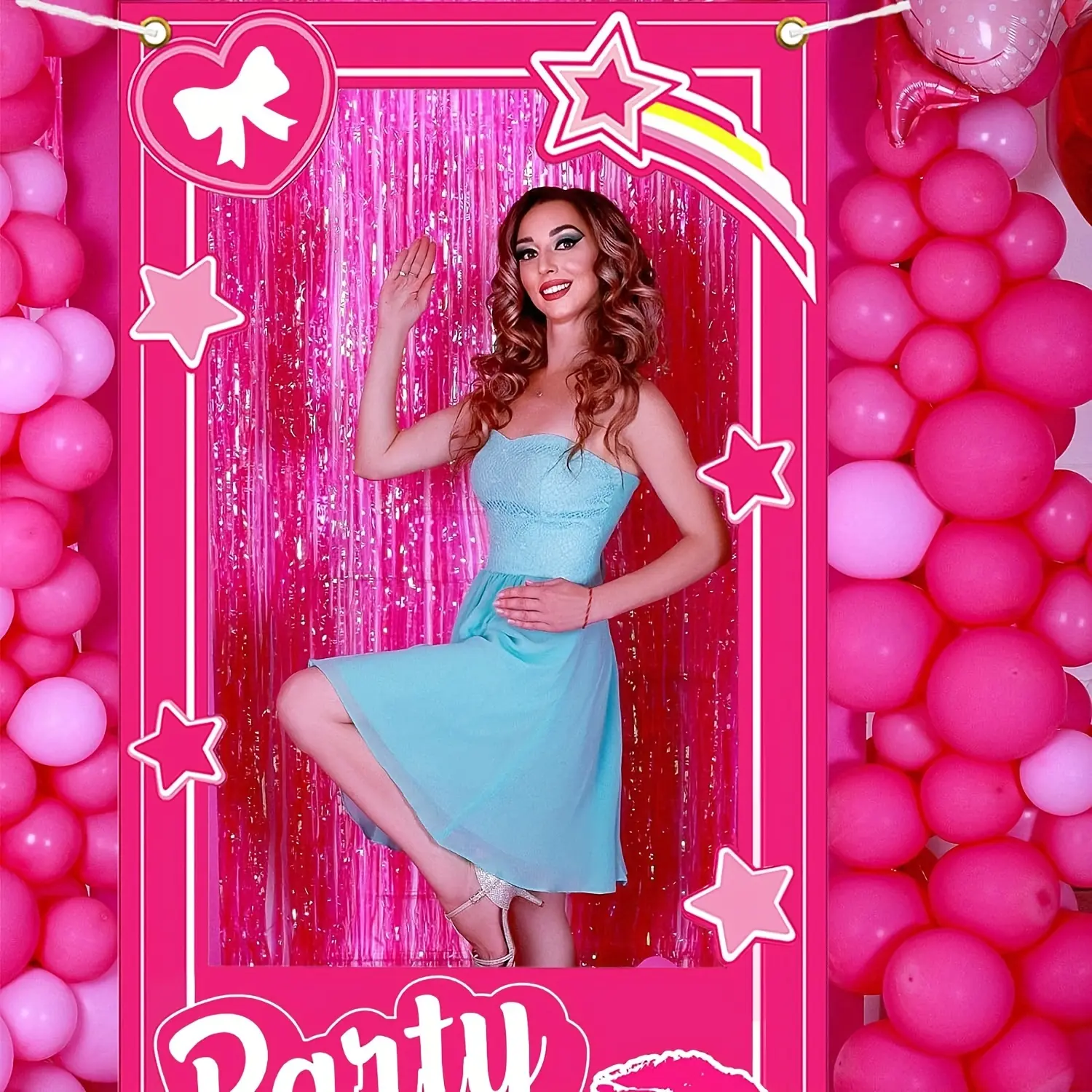 Photo Booth Frame for Birthday Parties, Doll Theme Party Decorations, Princess and Doll Party Props, Theme Party Supplies, No Power Required