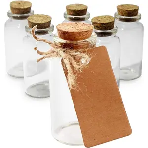 12PCS Mini Glass Bottles with Cork Stoppers Tiny Glass Jars for Wedding Party Favors DIY Crafts Baby Shower Favors School Projects Supplies
