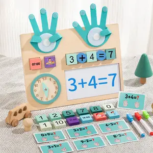 Educational math manipulative palm learning board Set, Counting Blocks Learning Board, Creative Student Clock Toy, Montessori Gift for Kids Aged 3-5, Math Learning Tools