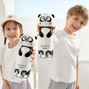 Bao the Panda - ZOCIGIFTS 450ml Cartoon Vacuum Cup, Kids Insulated Water Bottle with Straw, 316 Stainless Steel, Leak Proof, Hot & Cold 12 Hours, Gift for School, Travel