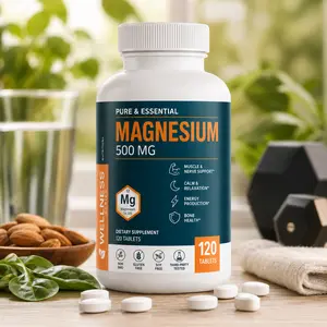 Bronson Magnesium 500 MG Supports Bone & Muscle Health & Nervous System Support - Non-GMO, 120 Vegetarian Tablets