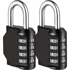 2 Pack, Combination Padlock Set, Outdoor Combination Padlock, 4-Digit Weatherproof Padlock for School Gym Lockers, Sports Lockers, Tool Boxes, Doors, Boxes