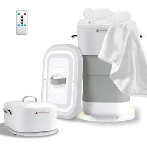 27L Upgrade Foldable Towel Warmer for Bathroom with Handle- Heated Towel Warmers Bucket with Time Setting, Auto Shut Off,Fits Up to Two 40"X70"  Towels, Bathrobes, Blankets