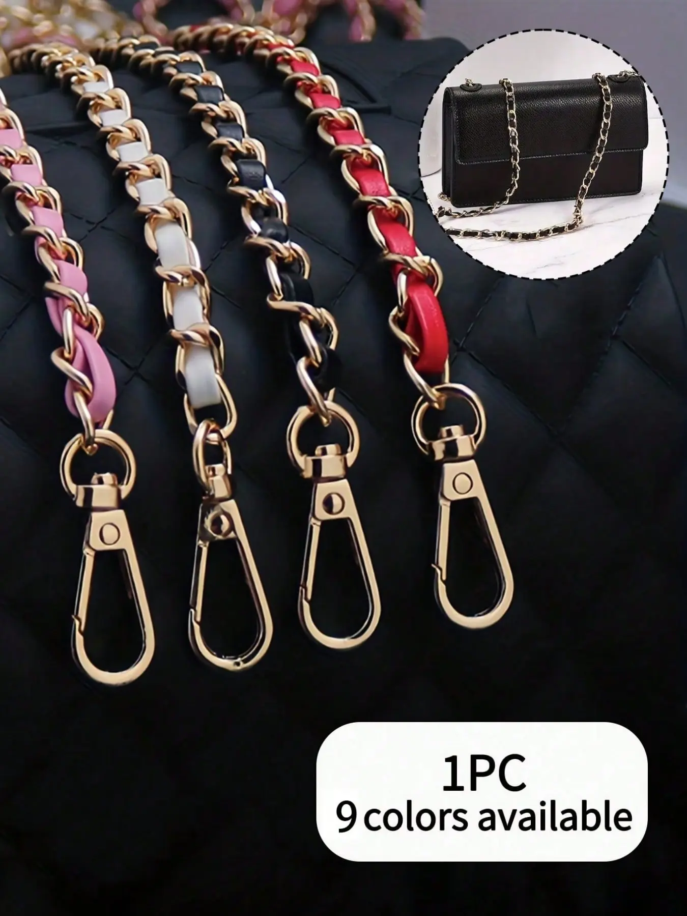 A PU leather chain shoulder strap, suitable for handbags, backpacks, phone cases, etc., can be used as a single shoulder crossbody strap or a replacement accessory for metal chain bags, a versatile crossbody bag chain shoulder strap, Accessories for Bags
