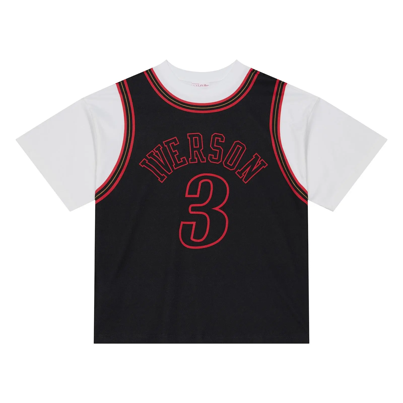 Allen Iverson Philadelphia 76ers 1997-98 Black Best In Class Jersey T-Shirt NBA Throwback Tee Graphic Vintage Fan Gear Mitchell & Ness