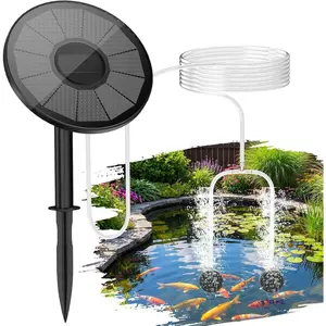 Solar Pond Aerator with Air Pump, & 2200mAh Solar Aerator for Ponds Outdoor,2 Modes(18H/36H) Solar  Air Pump with Air Stone & Hose for Small Fish Pond,Stock ,Aquarium Hydroponics