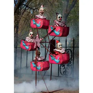 6FT Animated Evil Clown Ferris Wheel Decoration