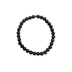 Men's Black Onyx Matte Mini Stacker Bracelet