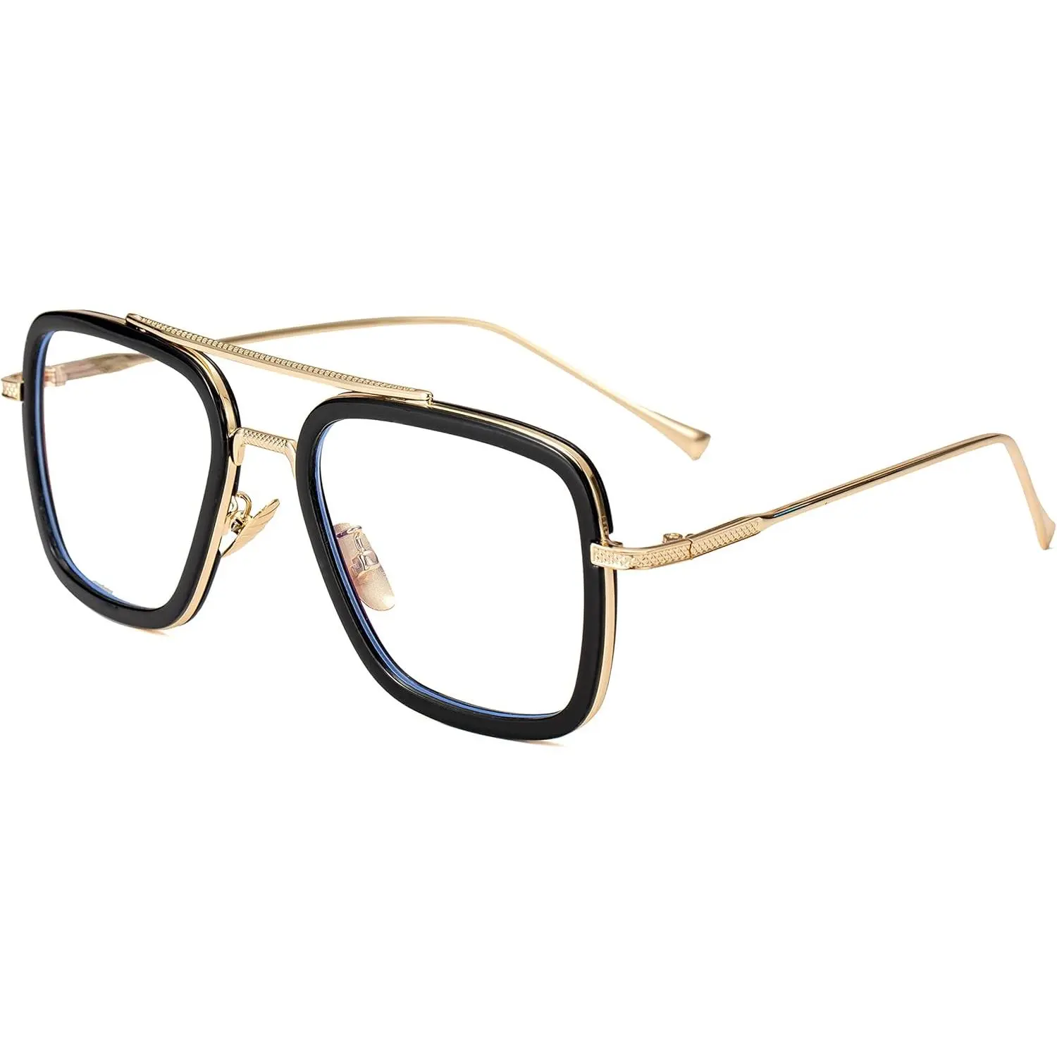 Tony Stark Blue Light Blocking Glasses for Men Women Retro Metal Frame Iron Man Spider-Man Eyeglasses