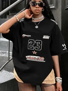 Women's Short Sleeve T-Shirt, Loose Fit Casual Top, Comfortable Street Style Fashion, All Season Wear, Trendy Design, Graphic Streetwear