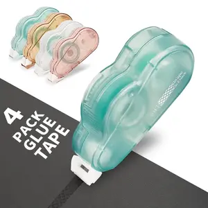 Scrapbook Tape,4 Pack Double Sided Glue Tape Roller for Crafts,Adhesive Glue Runner for Scrapbooking,Journaling Home School Office Supplies,0.23IN x 39FT