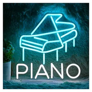 Sign Illuminated Piano Neon Signs Wall Decor Lights With USB Powered For Party Display Windows, Bars, Music Restaurants Bedroom Sign Illuminated