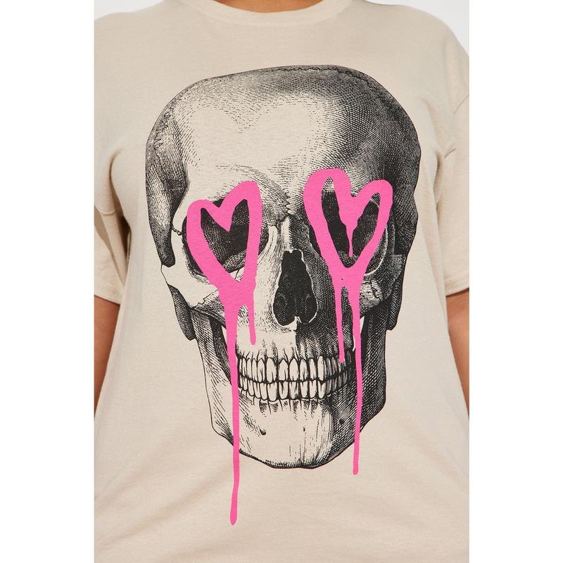 Eternal Love Skull Tshirt - Sand