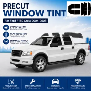 Precut Window Tint Film for Ford F150 Crew Cab 2004-2008 All Side+Rear Windshield Any VLT 2Ply Anti-Shatter, UV Block, Privacy Protection, No Trimming Needed,Heat & Glare Reduction