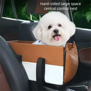 Central Console Dog Car Bed for Small Dogs & Cats, Front Seat Pet Booster Bed, Portable Travel Pet Mat