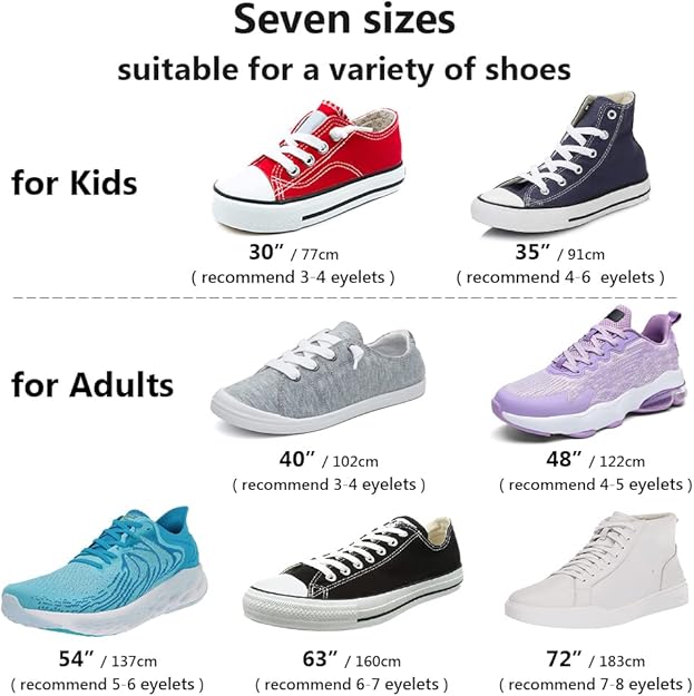 Flat Shoe Laces 3 Pair 5/16 Inch Wide Shoelaces for Sneakers Running Shoes Boots Replacement