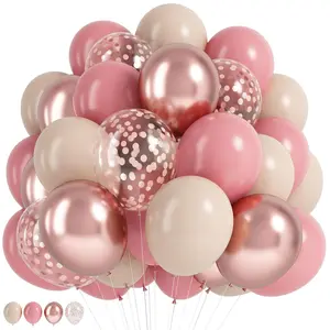 Dusty Blush Pink & Rose Gold Balloon Set for Boho Birthdays, Baby Showers & Mother’s Day Decor