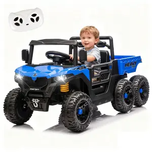 24V 400W Kids Ride On Six-wheel Electric Dump Truck W/ PC 2.4G, 4WD Super Performance,Six-wheel Suspension, Bluetooth &Early Education with Music and Storie,Speeds 1.86-3.11 MPH for Kids Aged 3-5 High Chassis Front And Rear Shock Absorbers dirtbike tiktok