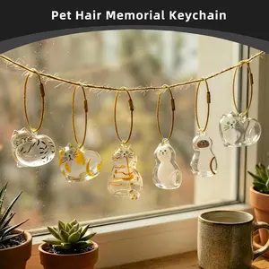 Cat Fur Memory Charm, 1 Pc Cat Hair Storage Keychain – Pet Fur Keepsake Accessory for Bags & Purses, Portable Cat Hair Storage Bottle, Stylish Automotive Decoration for Cat Lovers
