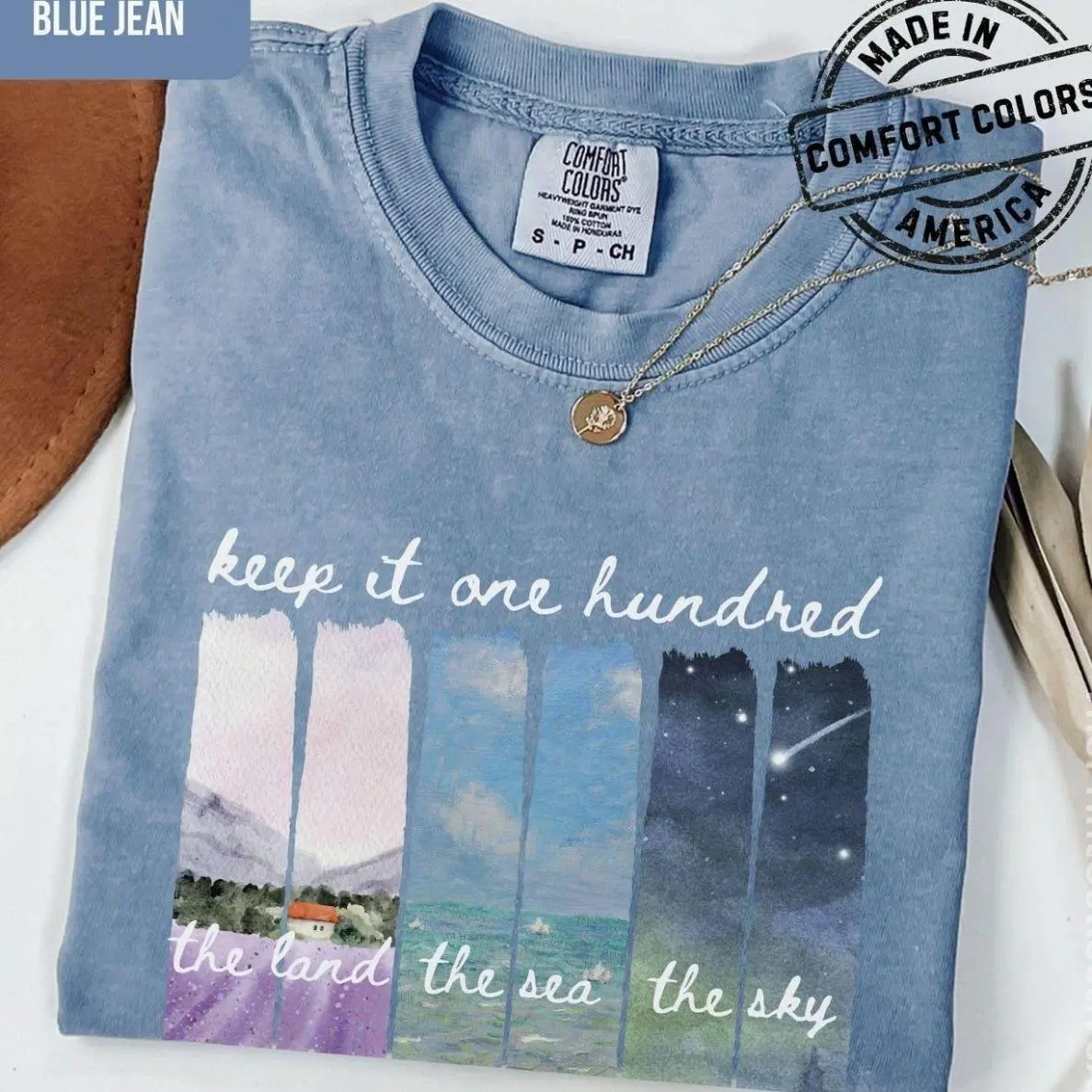 Keep It 100 Land Sea Sky Shirt | Fate of Ophelia TS Showgirl Inspired Comfort Colors/Gildan T-Shirt [Adult - Youth - Toddler], Magic Kingdom, Magic theme, WDW Family Match shirt