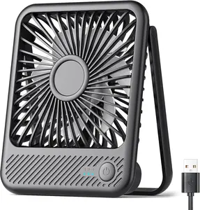 [New Deal] USB Desk Fan - Strong Wind Ultra Quiet 3 Speeds Adjustable 180° Tilt Folding Mini USB-C Corded Fan for Office, Desktop & Bedroom