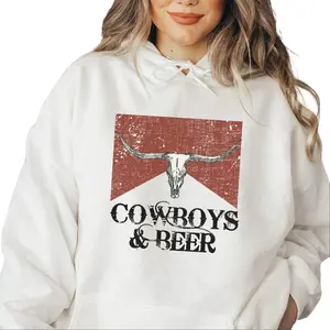 Cowboys and Beer Western Hoodie