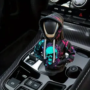 [Customer Favorite] Gothic Skull Hoodie Car Gear Shift Cover - Fit, Dustproof Auto Accessory, Perfect Small Gift for Friends