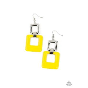 Twice As Nice - Yellow Earrings