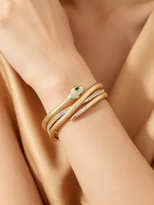 Multi-Layer Snake Open Zircon Bracelet, Elegant Fashion Accessory, Unique and Stylish, Versatile and Luxurious, Perfect for Any Occasion
