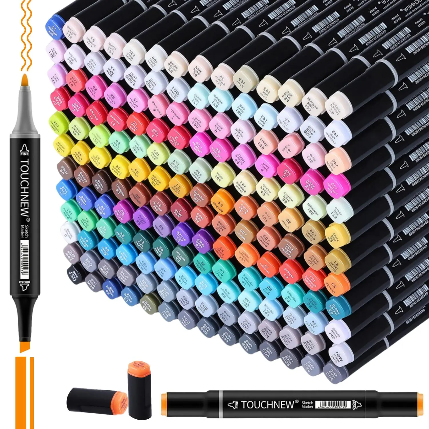 Dual Tip Artist Brush & Chisel Tip Sketch Art Markers, 168/80/60/30 Colors Alcohol Brush Markers, Aesthetic Cute Preppy Stuff School Supplies
