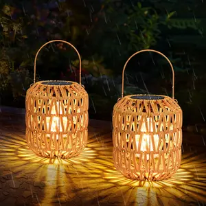 Solar Lanterns Outdoor Waterproof: 2 Pack Hanging Solar Lights for Outside Yard, Solar Powered Lantern Decorative Birthday Gifts for Women, Solar Garden Lights Decor for Patio, Pathway, Porch