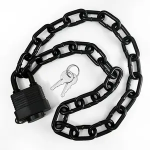 Safety Heavy-Duty Outdoor Waterproof Weatherproof Padlock with Chain for Gate, Fence, Motorcycles and Bike