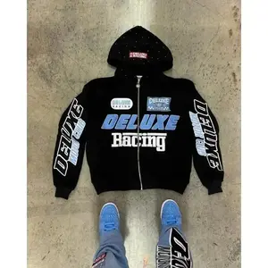 Y2K lazy zipper cardigan versatile couple tops Aesthetic fashion letter graphic print design oversized zip per hoodies for women Casual Menswear Geometric Orange Goth Sweatshirt Pullover Streetwear Long Sleeve Asian 1_Beige