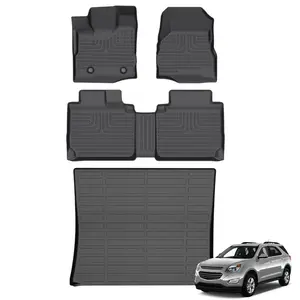 KELCSEECS GMC Terrain 2012-2017 Floor Mats & Cargo Liners, All Weather Protection TPE Duty Non-Slip Custom Automotive, Front & Rear Row & Trunk Mats, Accessories, Waterproof, Easy to Clean, Eco-friendly Material,/ Chevy Chevrolet Equinox 2012-2017