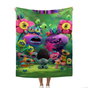 Cartoon Blanket Trolls Blanket Gifts for family and friends Special Memory Keepsakes for Weddings Birthdays Comfort Throw Blanket.