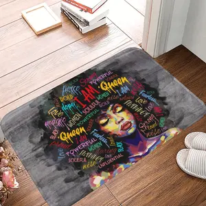 African American Women Bath Mat, Super Soft Absorbent Bathroom Rug Non Slip, Quick Dry, Machine Washable Floor Carpet for Tub Shower, Home Decor Accessories