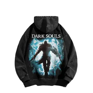 Dark souls | Retro Thickened Vintage Hoodie, American Washed Style Themed Hoodie, Made in the USA | Premium 100% Cotton Streetwear Hoodie | Loose Fit