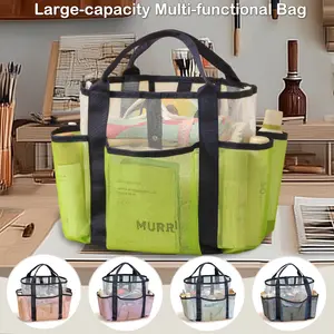 Large Capacity Transparent Waterproof PVC Handbag, Multi-Pocket Storage Bag, Durable Portable Shopping Bag, Garden Tool Organizer, Space Saving Bags