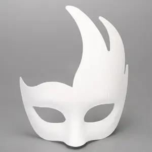 3pcs Triangle Paper Mache Masks for Girls and Boys, DIY Paintable Wearable Masks, Perfect for Creative Projects and Playtime Fun