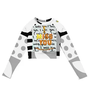 Authentic PHIM™ “I Miss You” Women’s Long Sleeve Crop Top – Emotional Statement & Remembrance Shirt