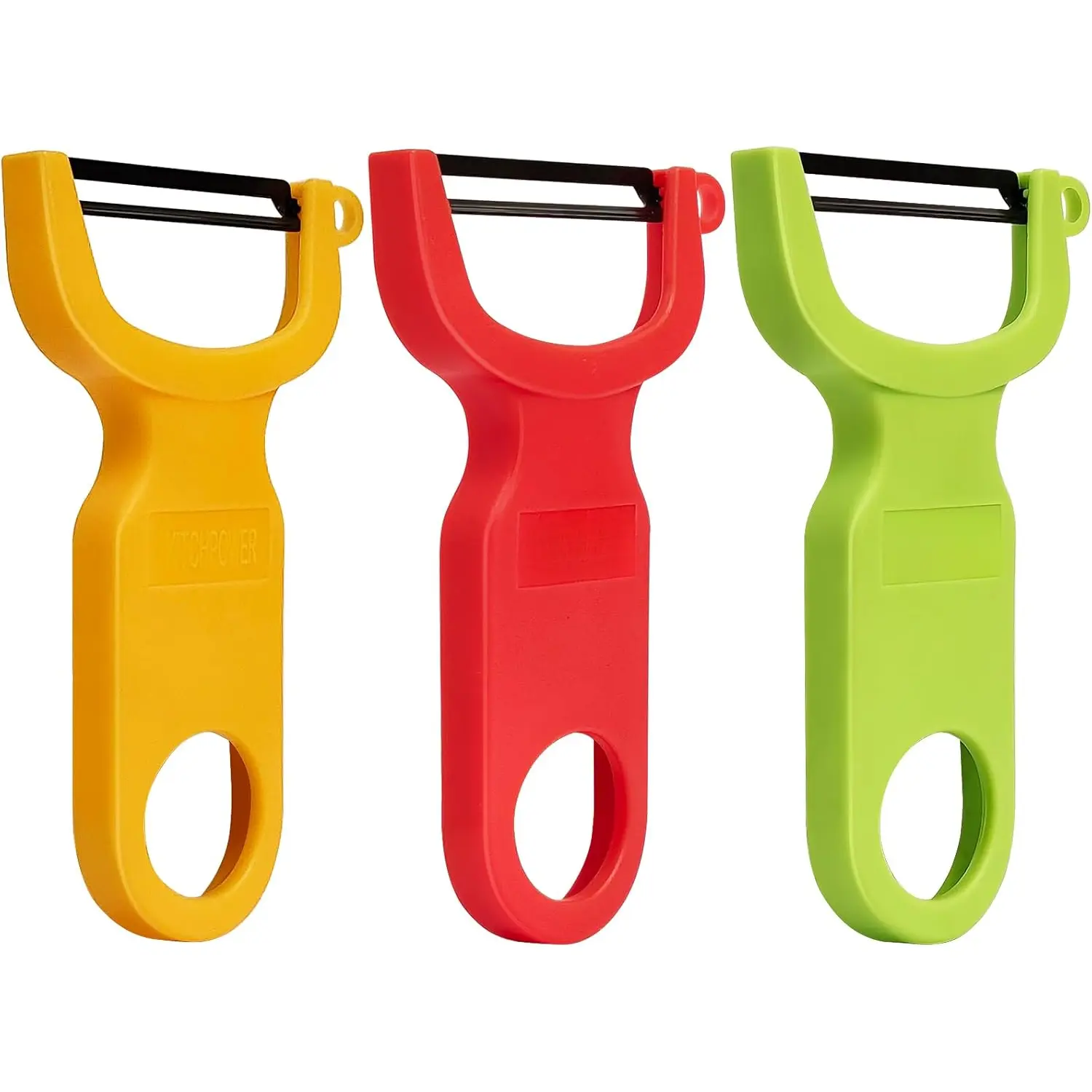 Vegetable Fruit Peeler Carbon Steel  3 Pack Red/Green/Yellow...