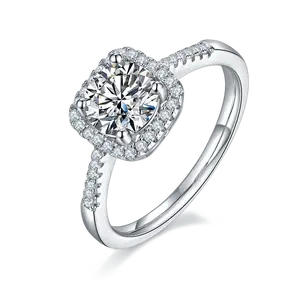 【#16】(Tasha)925 Sterling Silver Luxurious Square Bezel Moissanite Ring
